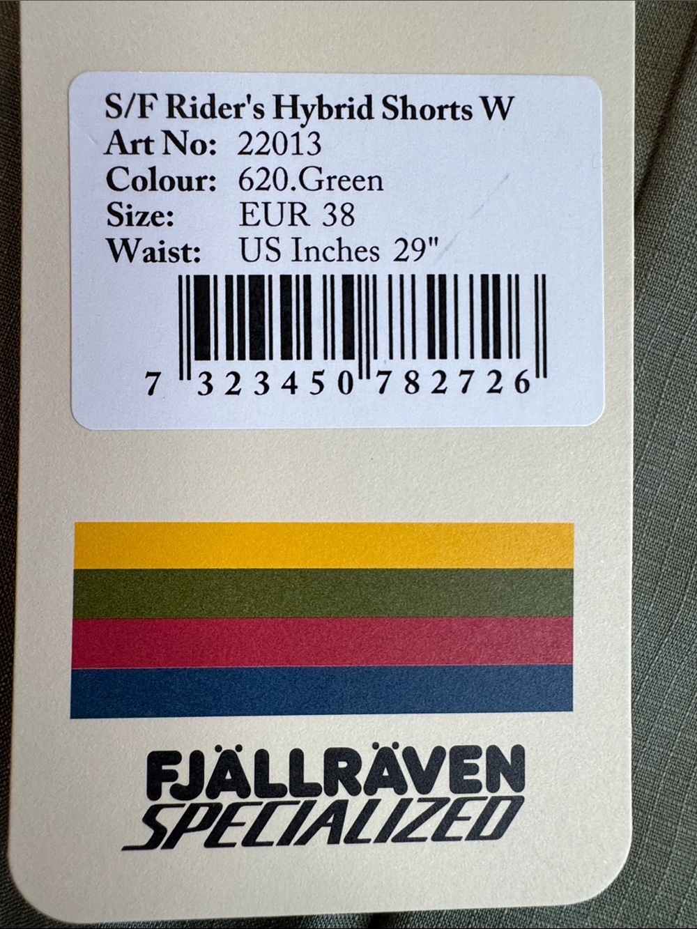 NWT Fjällräven Specialized S/F Rider’s Hybrid Shorts Green Size 29" - Picture 9 of 13